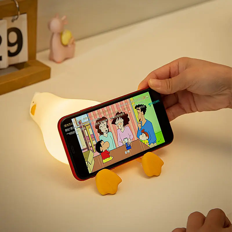 Cute Silicone Duck Night Light – 3-Level Touch LED Lamp for Kids Room