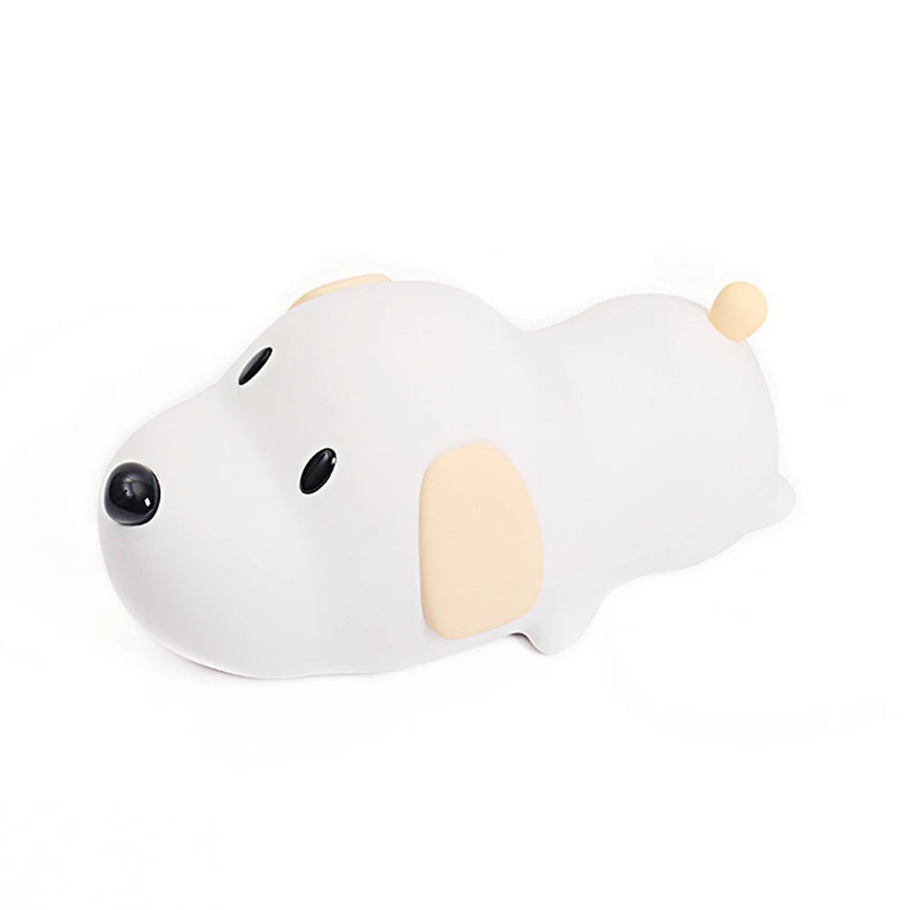 Puppy Lamp Silicone Dog LED Night Lights Touch Sensor Colors USB Rechargeable Bedside Mood Light for Children Baby Toy Gift