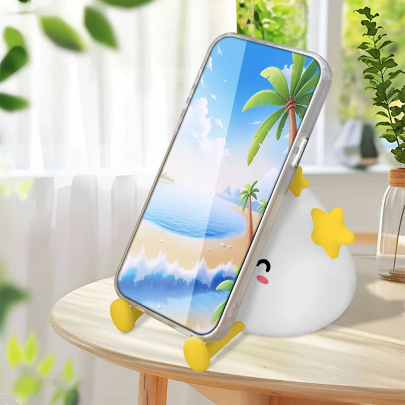 Silicone Night Light Charging Protection Eye Cartoon Children Bedroom Bedside Table Lamp Birthday Gifts Decoration Night Lamps