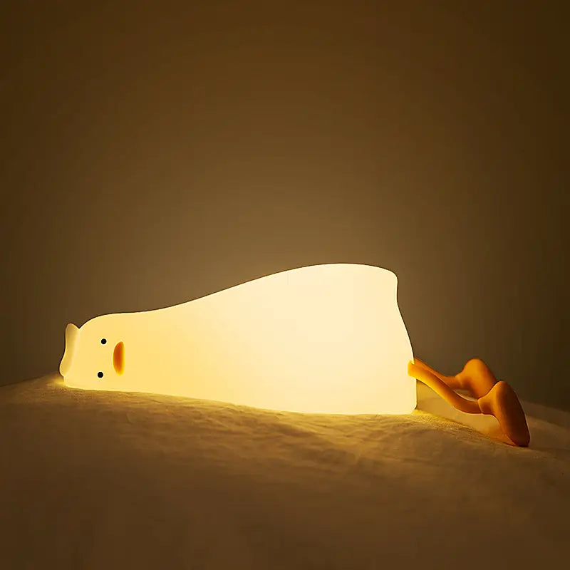 Cute Silicone Duck Night Light – 3-Level Touch LED Lamp for Kids Room