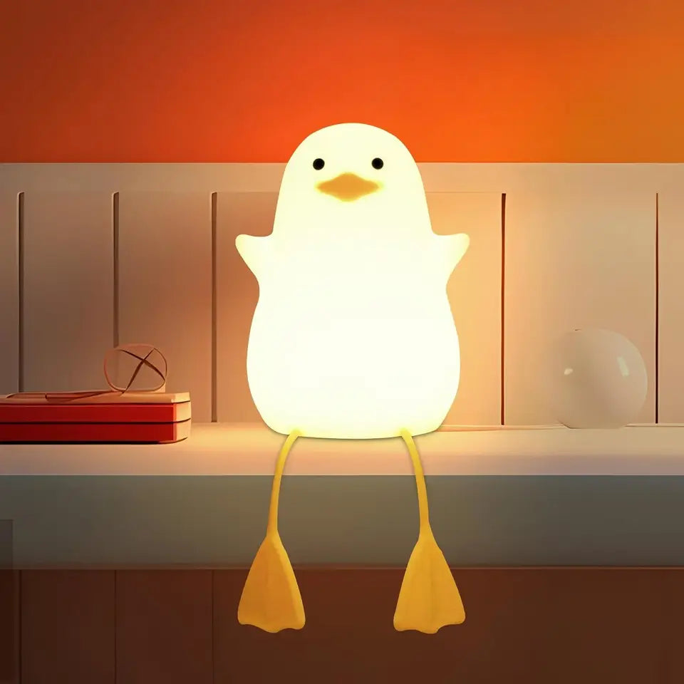 Creative Duck Silicone Night Light for Kids – USB Rechargeable LED Lamp