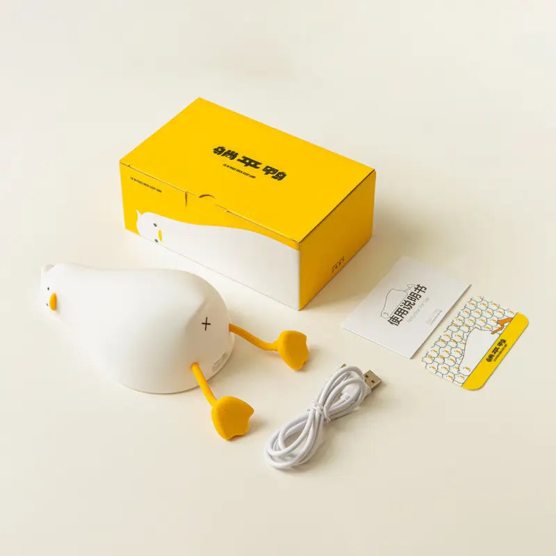 Cute Silicone Duck Night Light – 3-Level Touch LED Lamp for Kids Room