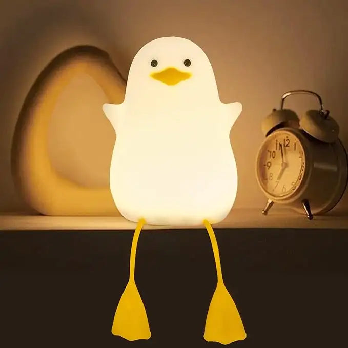 Creative Duck Silicone Night Light for Kids – USB Rechargeable LED Lamp